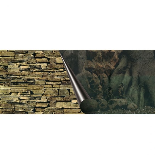 [241/109014] POSTER ACHTERWAND TREE & ROCK 80x40cm