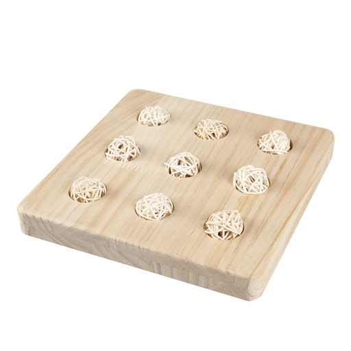 [BR_225598] Houten Sniffle `n snack puzzle Hao 19,7x19,7x2,5cm beige