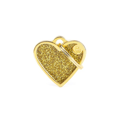 SMALL HEART GLITTER GOLD