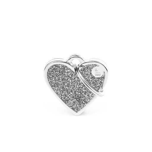 SMALL HEART GLITTER GREY