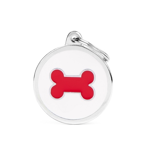 WHITE BIG CIRCLE RED BONE