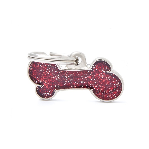 SMALL BONE GLITTER RED