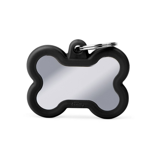BONE CHROME PLATED BRASS BLACK RUBBER