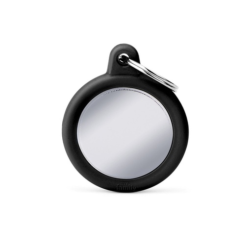 CIRCLE CHROME PLATED BRASS BLACK RUBBER