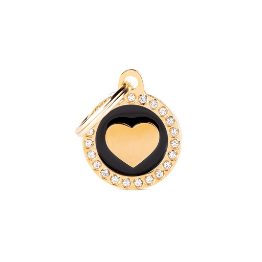 BLACK CIRCLE GLAM HEART GOLD