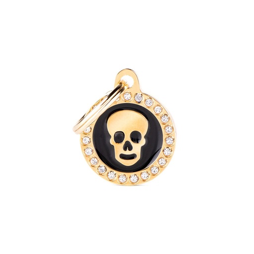 BLACK CIRCLE GLAM SKULL GOLD