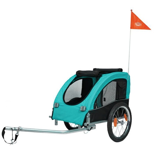Fietskar, M: 63 × 95 × 75/137 cm, zwart/turqouise