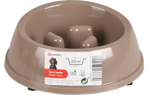 [519947] EETPOT MANGI SLOW FEEDER TAUPE MELAMINE 225ML