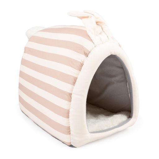 Striped konijnenhuis pluche 23x32x30cm Meerkleurig