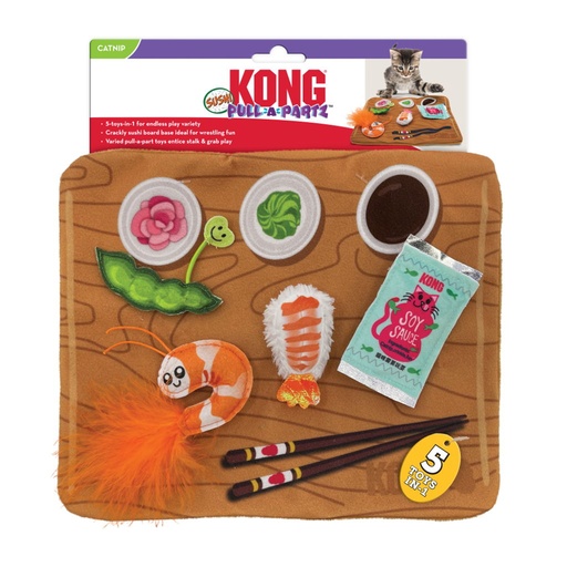 [035585459486] Kong Pull-A-Partz Sushi Cats