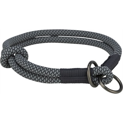 [1984301] Soft Rope Half-Slip Halsband XS-S Zwart/grijs