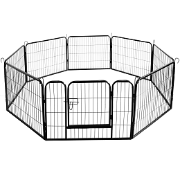 [PLPP0105] # ! PL - Playpen - 8 panel - Black - 100x100cm